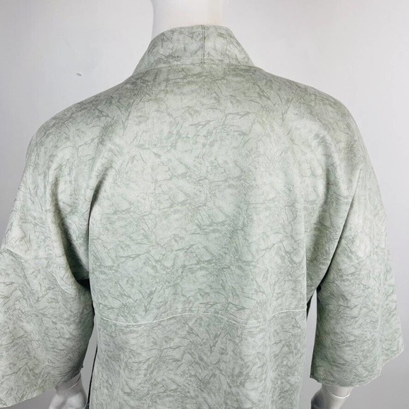 Solitaire Womans Open Front Topper Sz Large 3/4 Sleeve Green Stretch - Picture 8 of 9